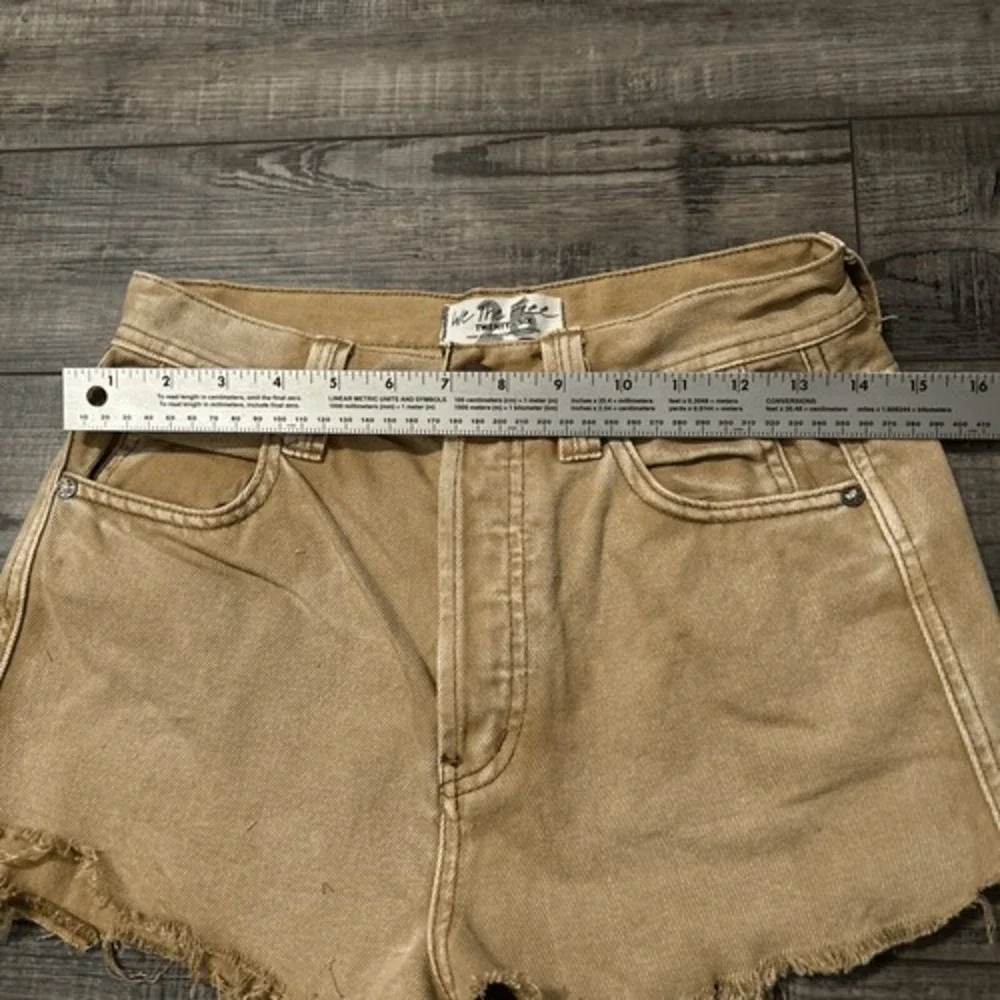 We the Free Womens Brown Booty Shorts Size 26 Raw Hem Cotton 1